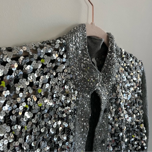 IISLI NY Rate Vintage 💯CASHMERE sequins and Swarovski Crystals sz M - Picture 10 of 16